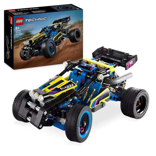 LEGO Technic Off-Road Race Buggy model kit featuring realistic details, designed for kids aged 8 and up.