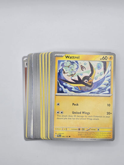 Assorted Pokémon cards in a 50-piece collection featuring various characters and designs.