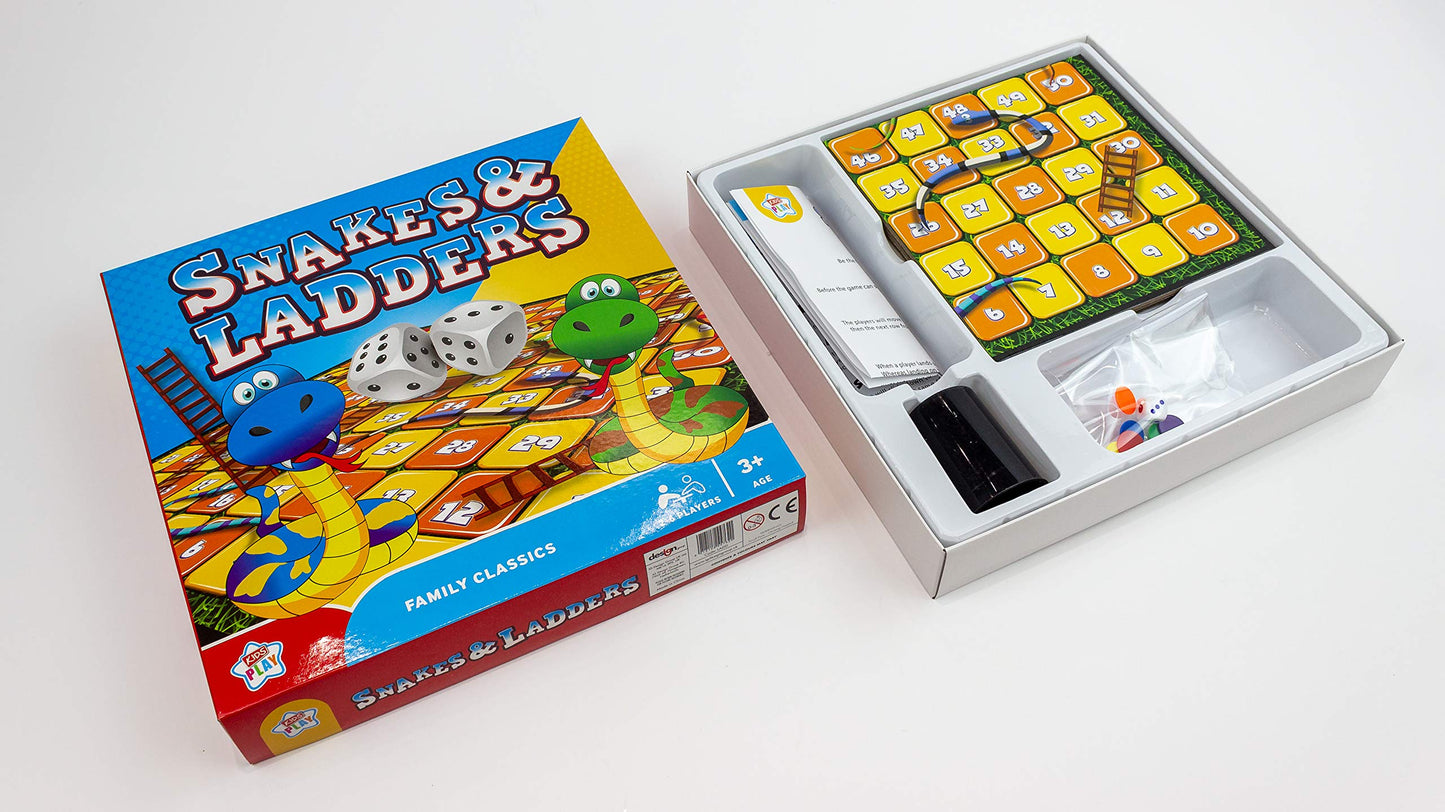 Kids Play Snakes & Ladders Family Classics Board Game 2-6 Players Age 3+