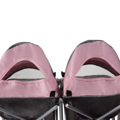 Daisy Chain Zipp Twin Max Dolls Pushchair – Adjustable handles from 76-82cm. For ages 4,5,6,7,8 or 9 years. (Classic Pink)