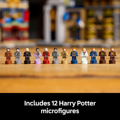 LEGO Harry Potter Diagon Alley set featuring microscale shops and 12 microfigures for detailed display and collection.