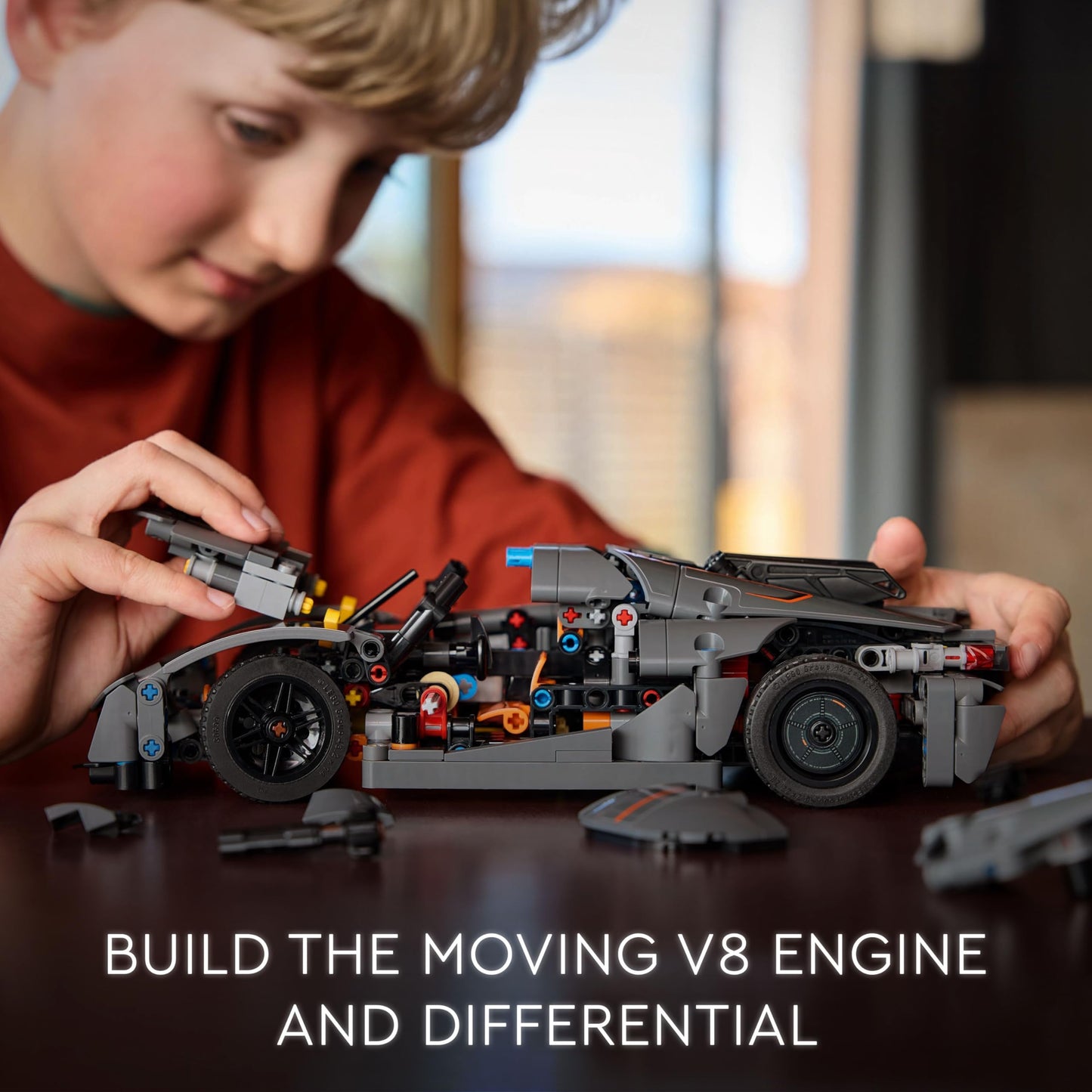 LEGO Technic Koenigsegg Jesko Absolut grey hypercar model kit with detailed buildable design for kids aged 10 and up.
