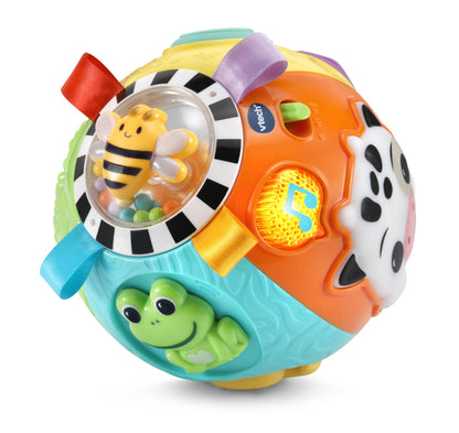 VTech Baby Animal Discoveries Ball, Interactive Baby Toy with Lights, Shapes, Fun Sound Effects, Different Textures for Sensory Play, Gift for Ages 3, 6, 9, 12 Months +, English Version