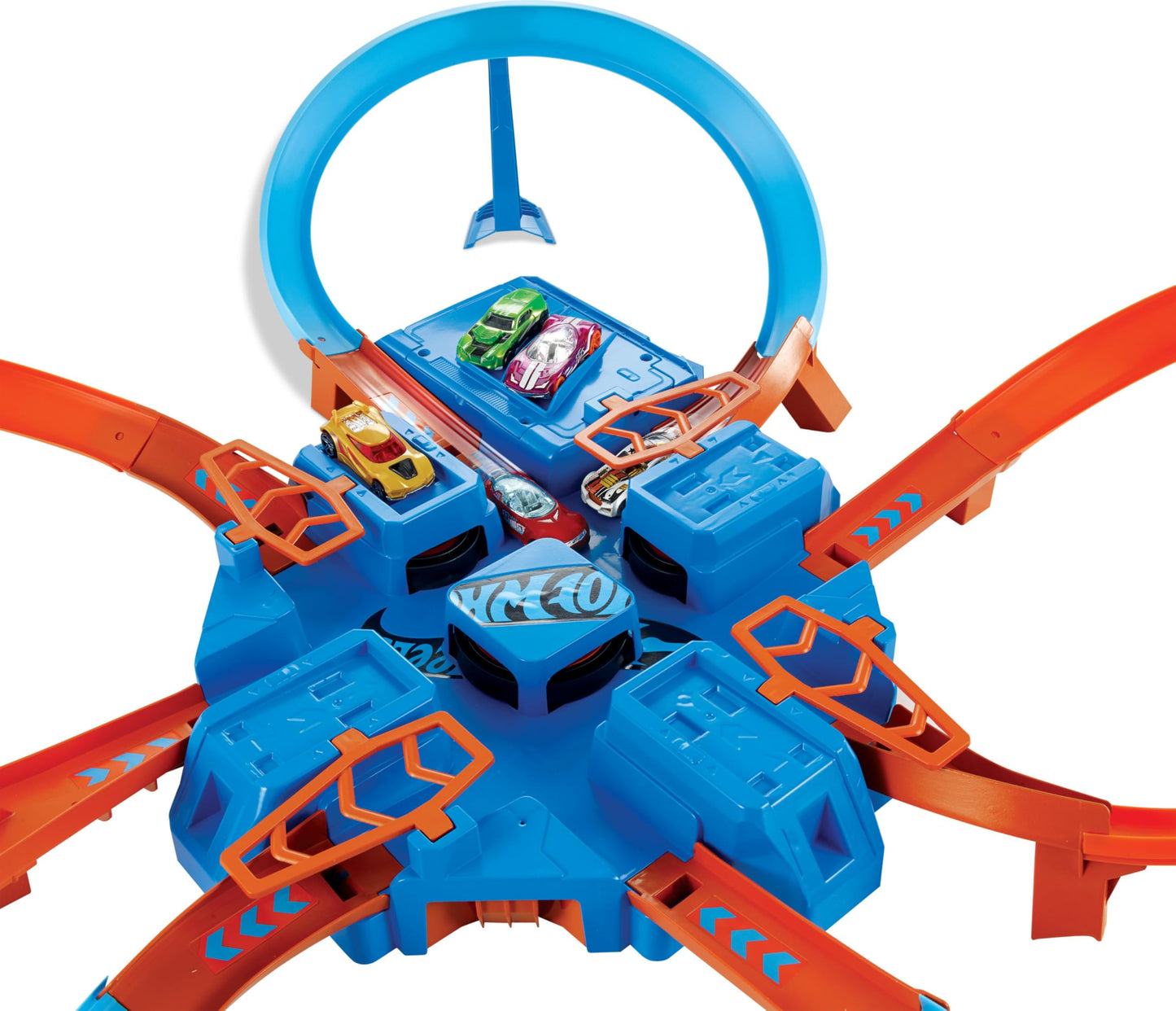 Hot Wheels Criss Cross Crash Motorized Track Set, 4 High Speed Crash Zones, 4-Way Booster, 4 Loops, Includes 1 Die-Cast Vehicle, 4 to 10 Years+, DTN42 - Amazon Exclusive