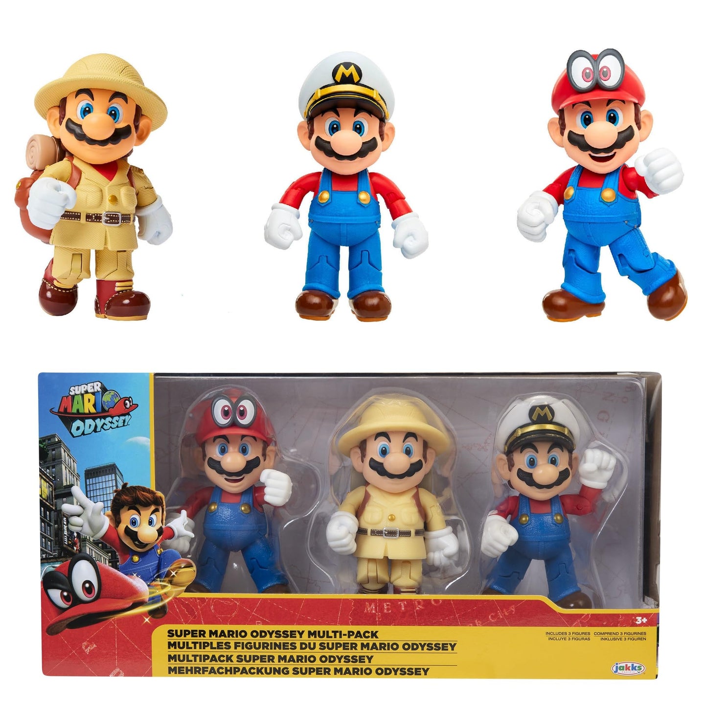 Super Mario Odyssey multi-pack with various Nintendo Switch game cases featuring Super Mario characters and colorful artwork