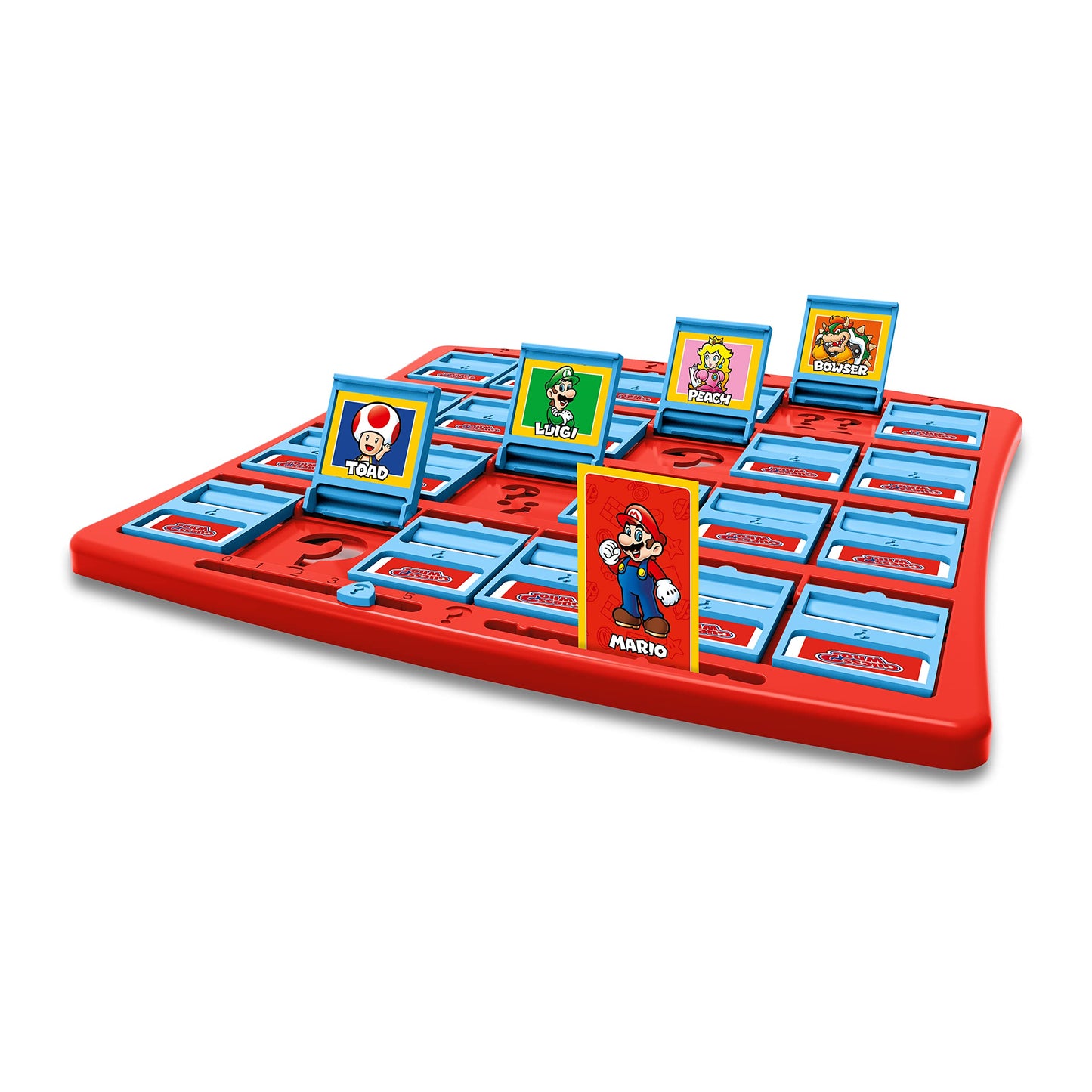 Winning Moves Super Mario Guess Who? board game featuring classic Nintendo characters like Mario, Luigi, Peach, Bowser, and Donkey Kong.