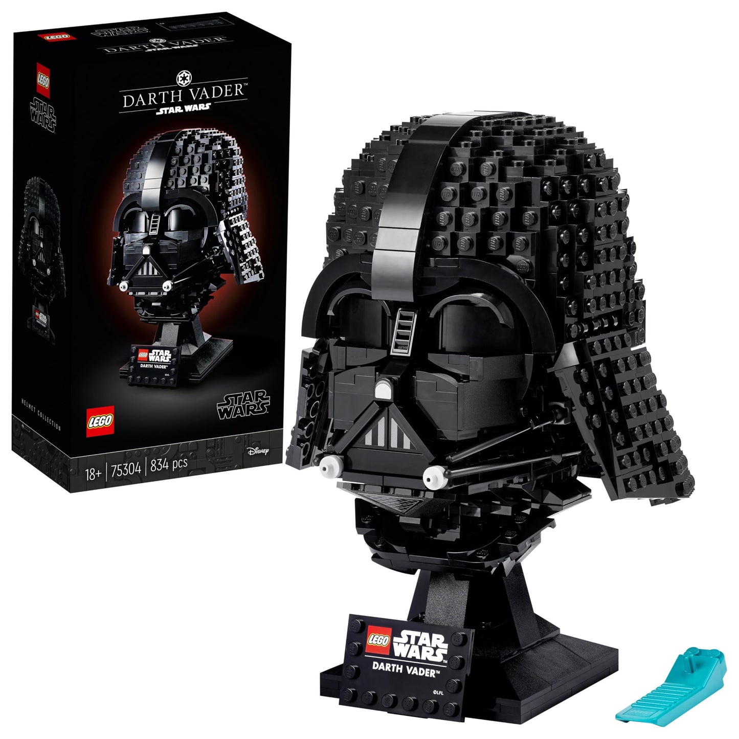 LEGO Star Wars Darth Vader Helmet set, detailed mask model kit for adults, ideal for collectible home decor display.