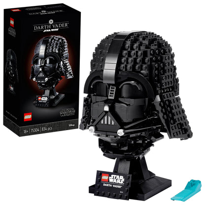 LEGO Star Wars Darth Vader Helmet set, detailed mask model kit for adults, ideal for collectible home decor display.