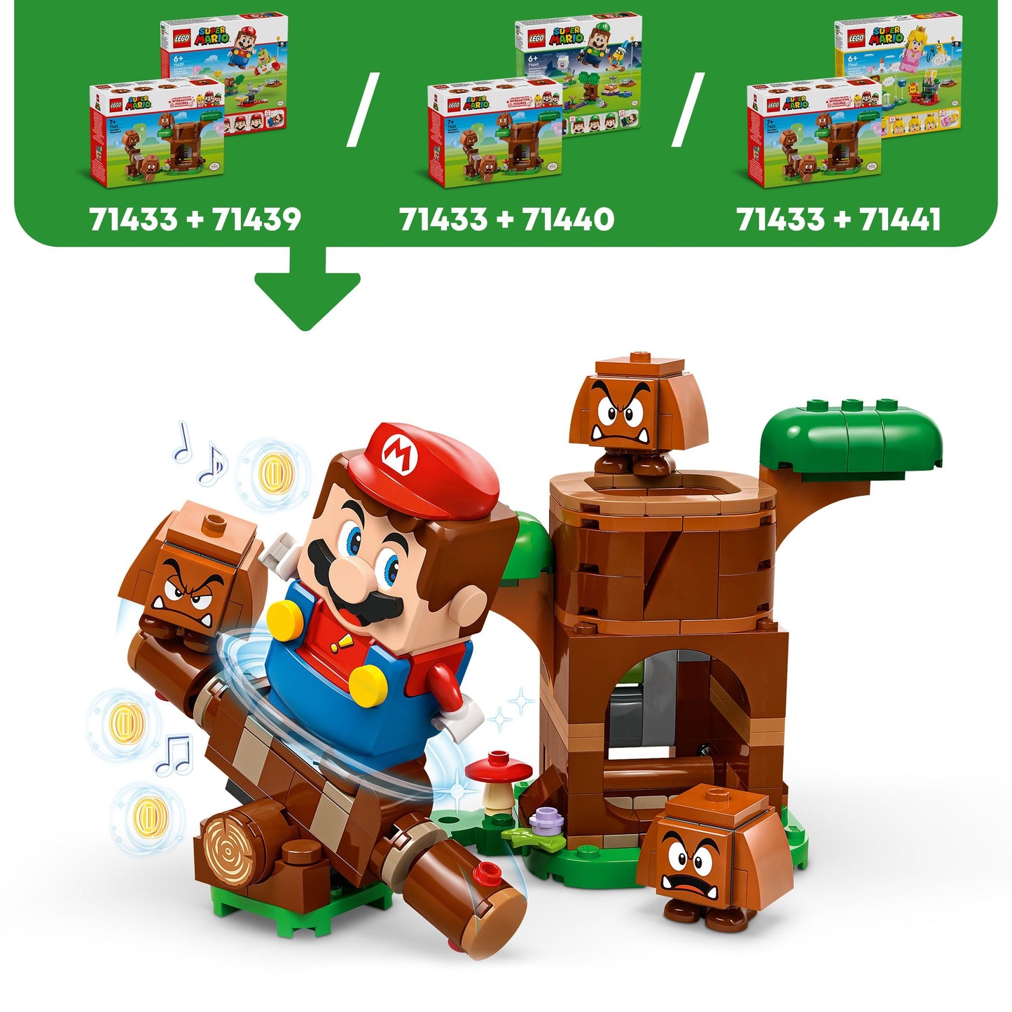 LEGO Super Mario Goombas’ Playground Set, Nintendo Collectible for Kids, Adventure Toy Playset, Buildable Seesaw, 3 Figures, Gift for 7 Plus Year Old Boys, Girls and Fans, 71433