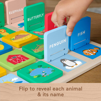 Fisher-Price Wood Preschool Toy Lift & Reveal Board for early learning, fine motor skills, and developmental play for kids ages 3+