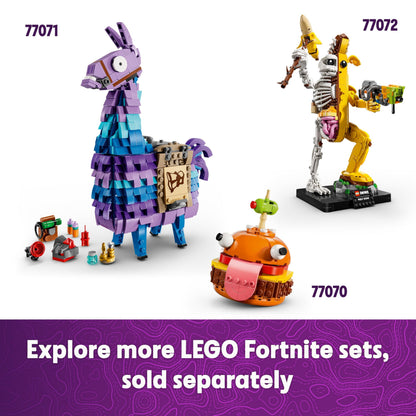 LEGO Fortnite Battle Bus toy with 9 character minifigures and accessories, designed for creative play and gaming fans.
