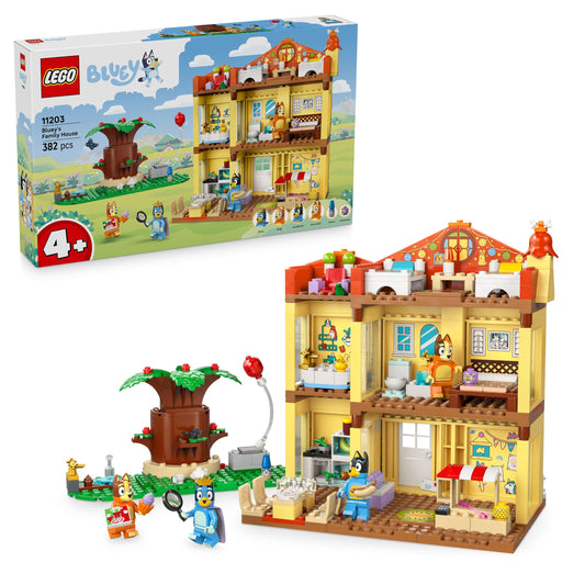 LEGO Bluey: Bluey's Family House Toy - Modular Playset with Multiple Rooms, a Garden, 4 Minifigures & Fun Accessories - Birthday Gift for 4+ Year Old Girls & Boys or TV Show Fans - 11203