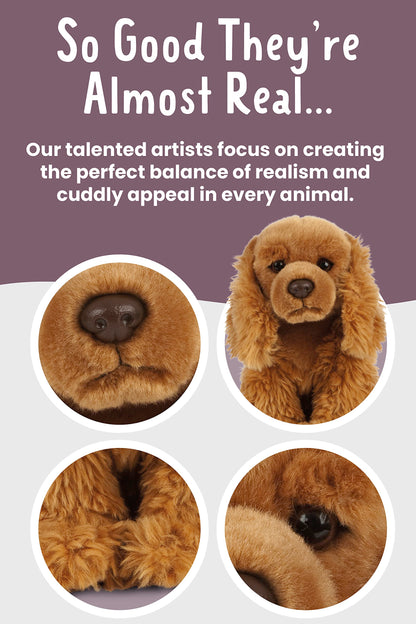 Living Nature Cocker Spaniel, Realistic Soft Cuddly Dog Toy, 22cm