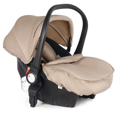For Your Little One Cruise 3-in-1 Travel System with i-Size Car Seat, Stroller, 13kg Pram, Height Adjustable Handle, Pram, Newborn 0-4 Years Free Raincover and Cupholder (Dune Beige)