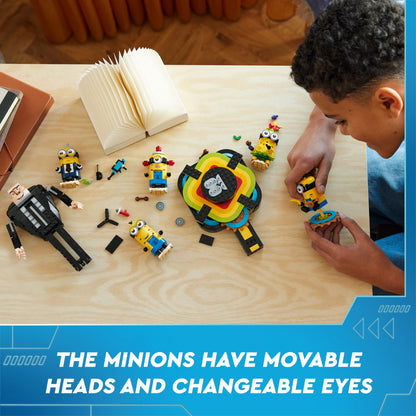LEGO Despicable Me Gru and Minions figures playset, colorful brick-built toys for kids aged 9 and up.