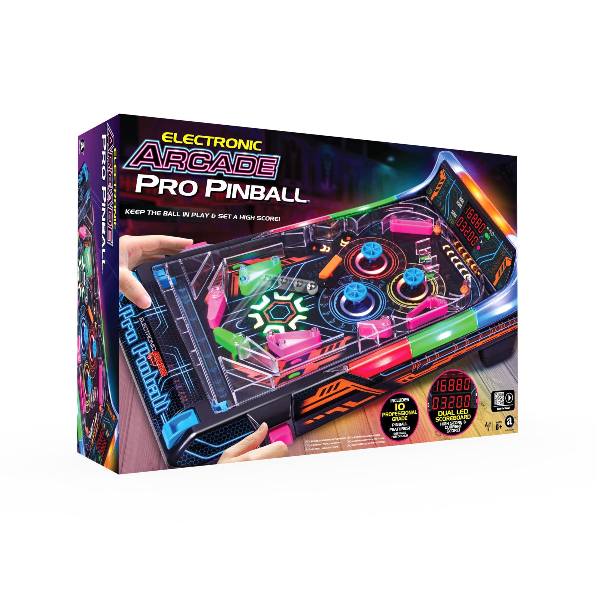 #winning Electric Arcade Pinball Pro Edition desktop pinball machine game with colorful playfield and digital score display.