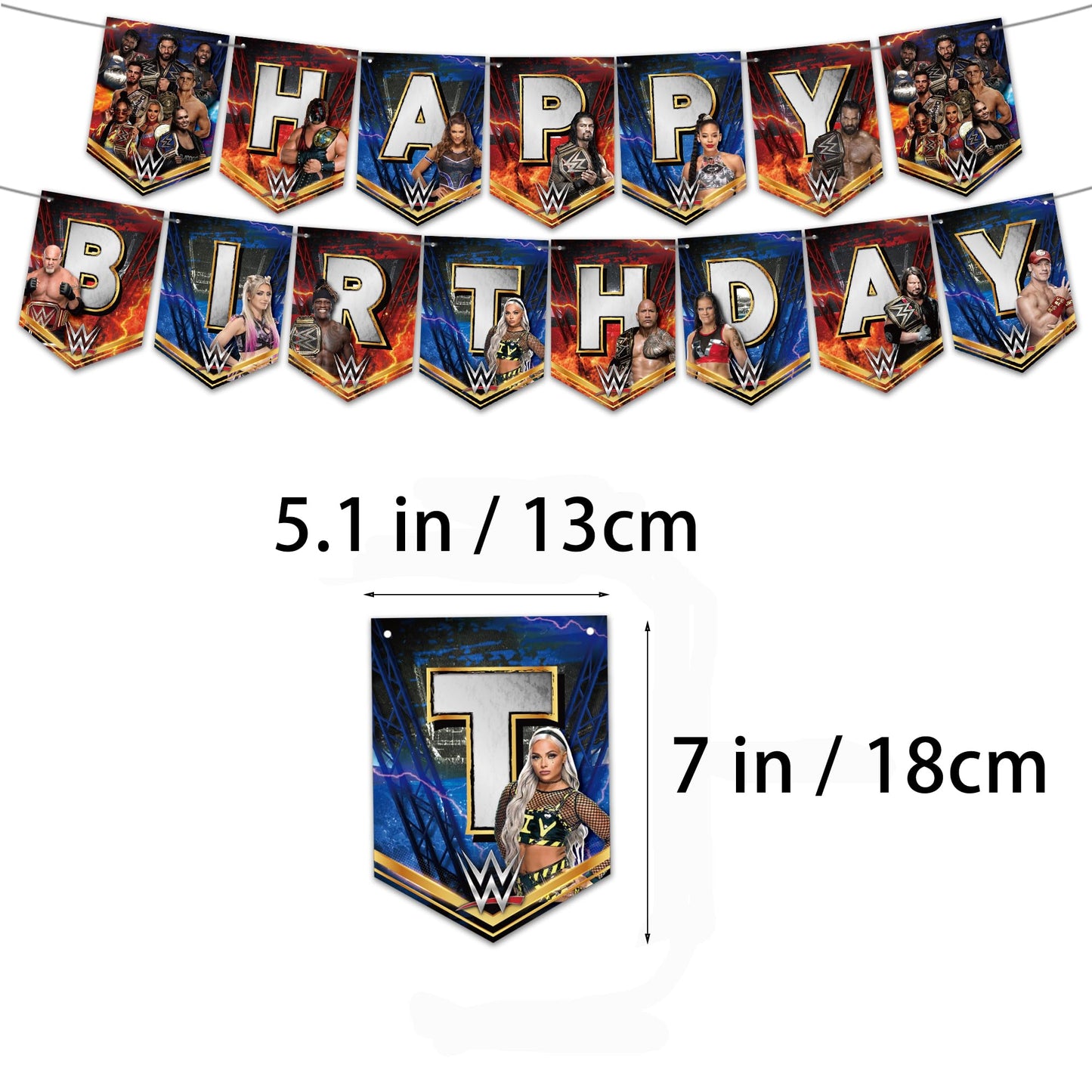 Wrestlinss Birthday Party Decorations Wrestling Party Supplies, Happy Birthday Banner, Balloons, Cake Toppers Decoration Cupcake Toppers