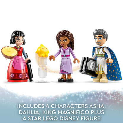 LEGO Disney Wish King Magnifico's Castle Buildable Toy from the Wish Movie with Asha, Dahlia and King Magnifico Mini-Dolls plus Star Figure, for 7 Plus Year Old Girls, Boys, Kids 43224