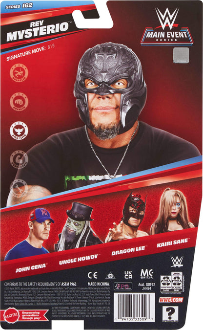 Mattel WWE Rey Mysterio Action Figure, Main Event Series #162, 6-inch Collectible Superstar with 104 Articulation Points & Life-Like Look, JHH94