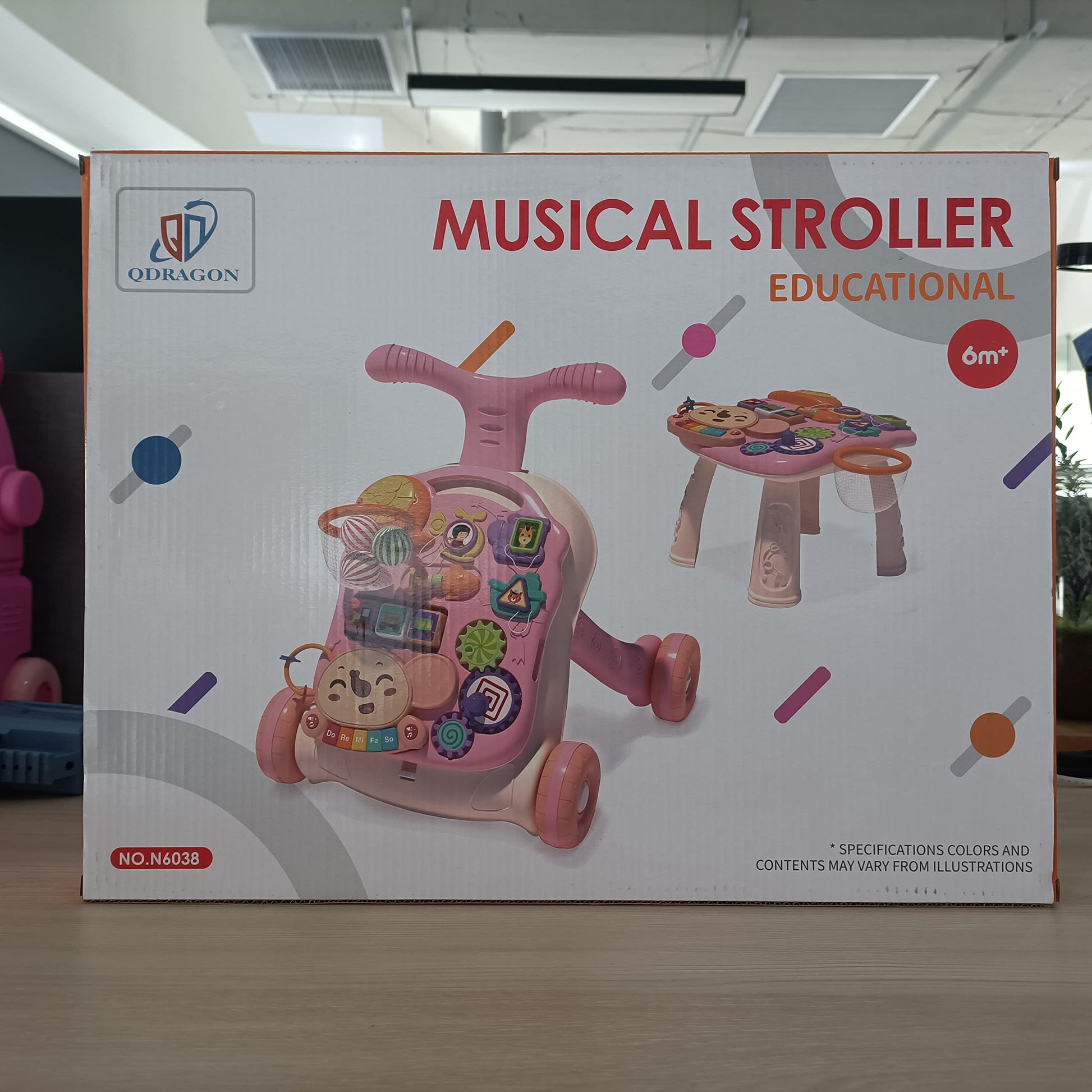QDRAGON 3-in-1 baby walker and activity center for girls, including push toy, sit-to-stand, and learning toy for infants.
