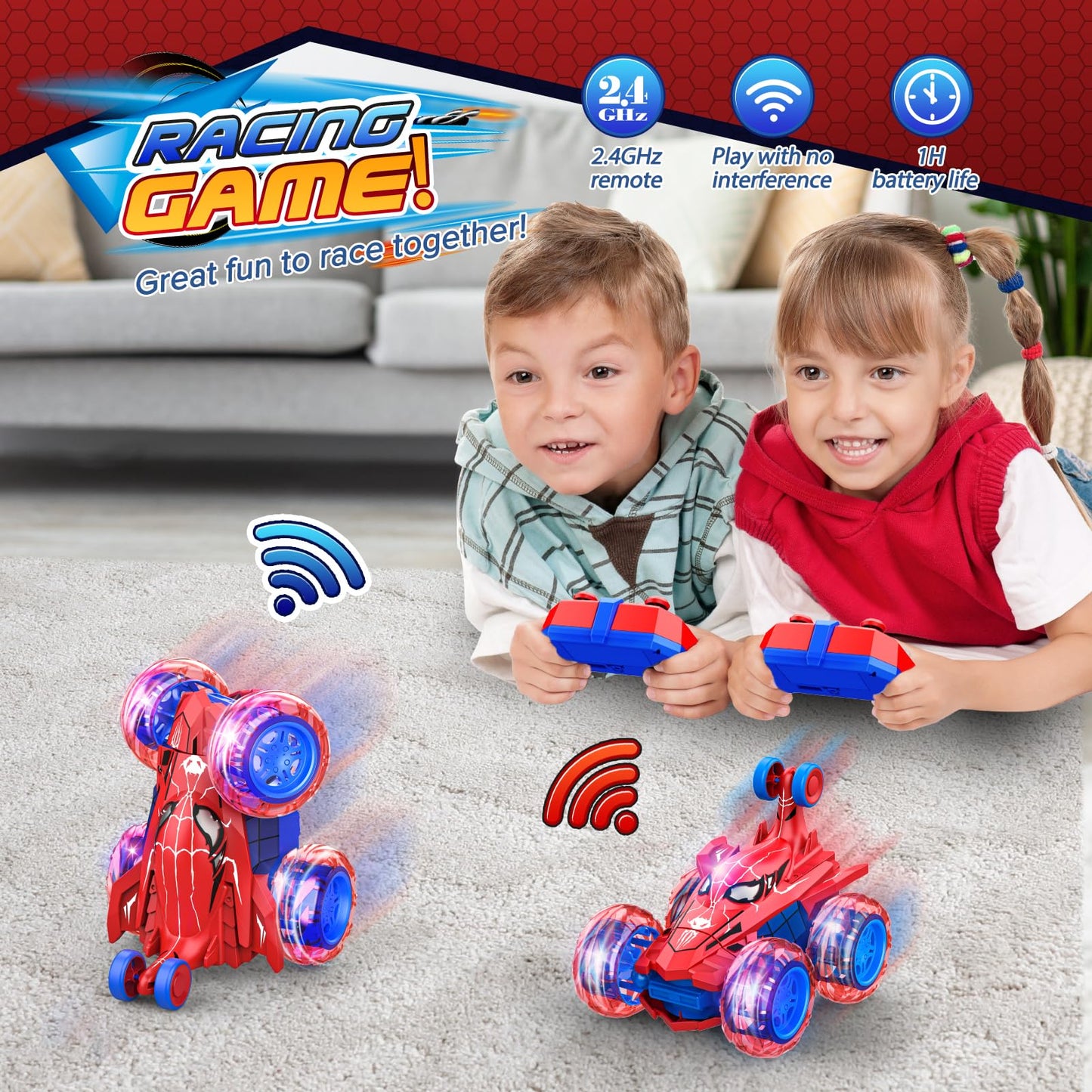 Dreamlandia Remote Control Cars Toys for 3-10 Year Old Boys Girls, Monster Truck Kids Boys Toys age 3-12 Rc Car Christ Mas Gifts for 3-9 Year Old Girls Boys Stocking Fillers Kids Outdoor Garden Games