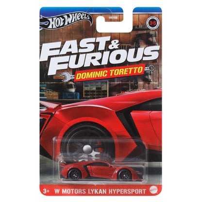 Hot Wheels Fast and Furious Dominic Toretto Auto W Motors LYKAN HYPERSPORT Model Die Cast Scale 1:64 - Length 7 cm - HRW48