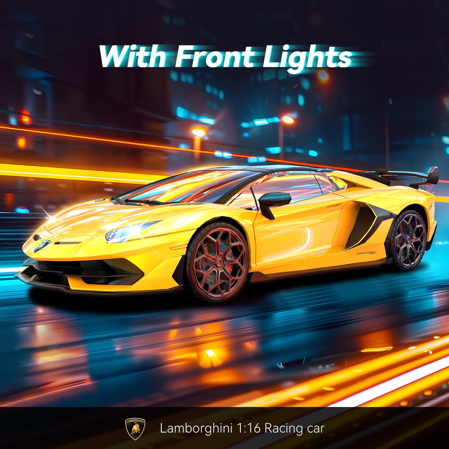 AEROQUEST 1:16 Lamborghini remote control toy car, detailed licensed Lamborghini model with 2.4GHz controller for boys and girls.