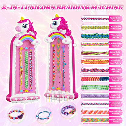 Unicorn Friendship Bracelet Making Kit for Girls Gifts Toys, Arts and Crafts Kit for Kids Age 5-12, Fun Pre-Cut Threads & Built-In Clip Weaving Styles, Xmas Birthday Girls Gift Ages 5 6 7 8 9 10 11 12