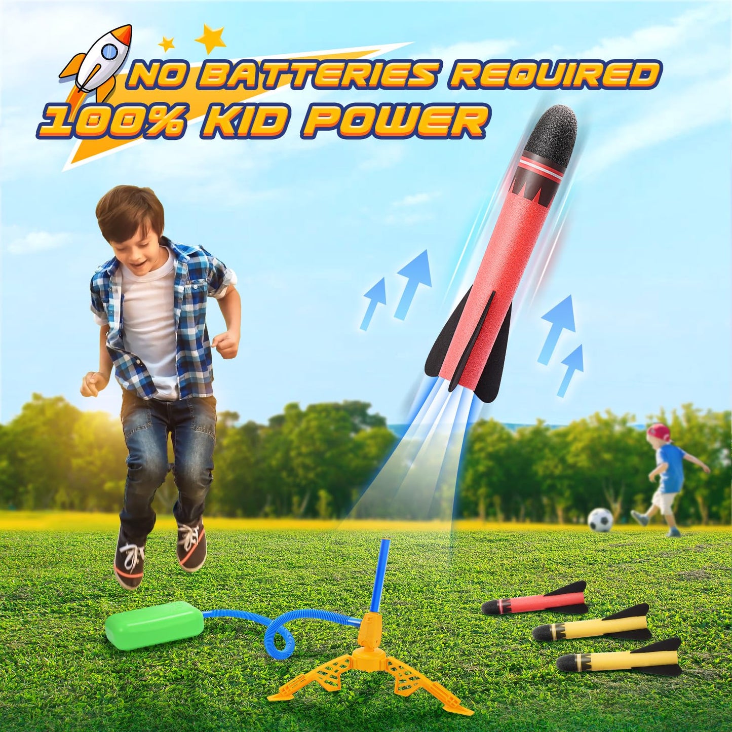 Anginne Kids Toys Age 3-9, Garden Games 3-9 Years Old Boys Girls Gift Outdoor Toy Kids Boys Stomp Toys Rocket