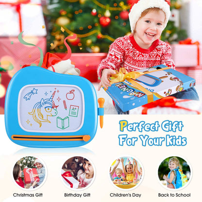 Smasiagon Toddler Toys for 1 2 3 Year Old Boys, Magnetic Drawing Board Doodle Pad for Toddlers 1-3, Educational Learning Travel Toys for Baby Boys Girls Birthday (Blue)