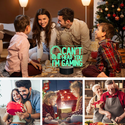 CoolGift Mart 3D gaming night light with headset graphic, 16-color touch and remote control, perfect for gamers, teens, and kids.