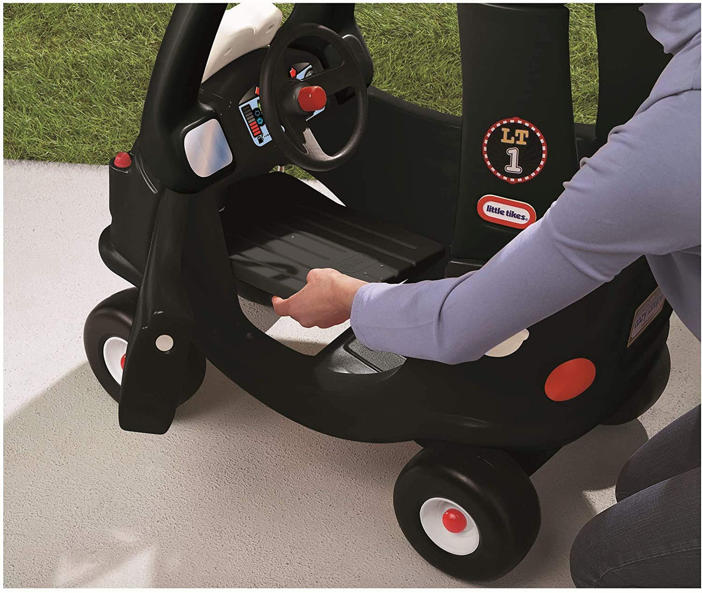 Little Tikes Black Cab Cozy Coupe Car - Ride-On with Real Working Horn, Clicking Ignition Switch, & Fuel Cap