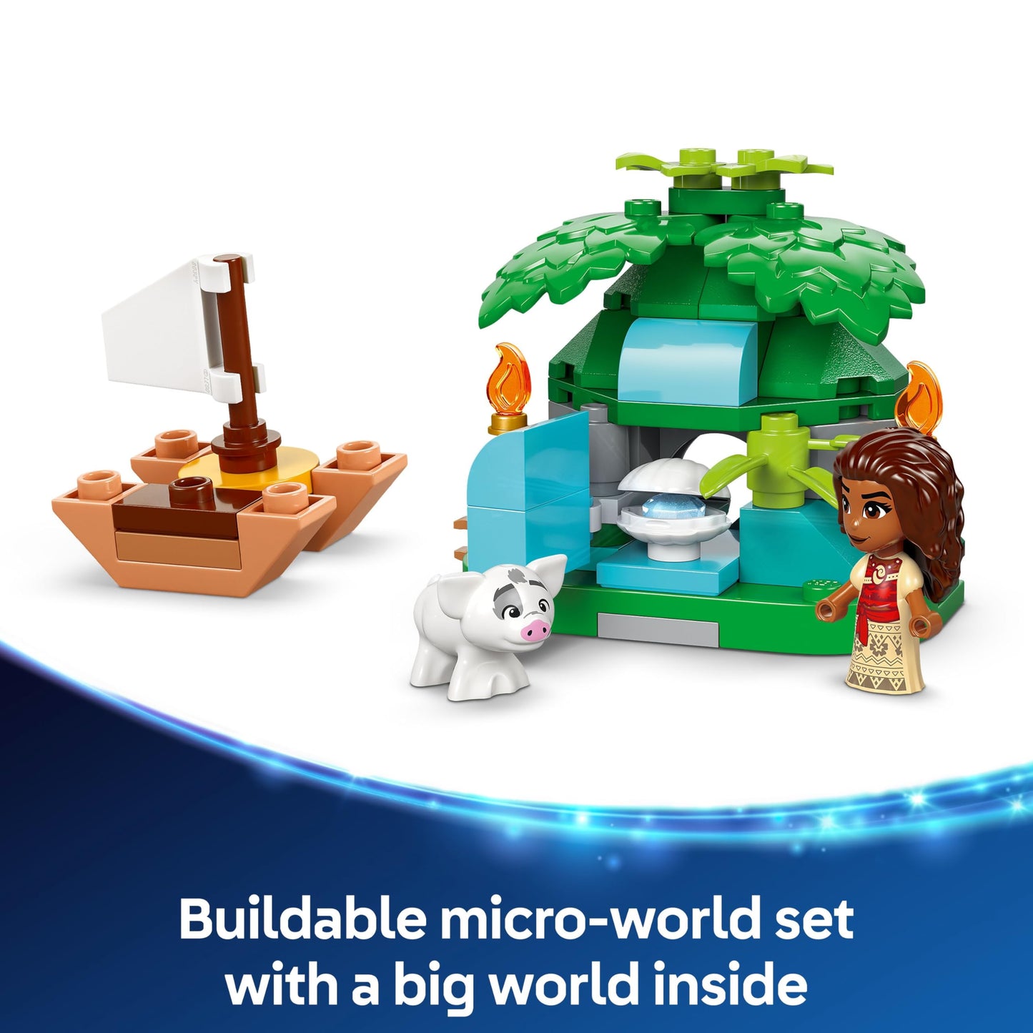 LEGO | Disney Moana 2 Moana's Island Fun - Building Toy for 5+ Year Old Girls, with a House, Waterfall Slide & 2 Micro Dolls incl. Simea - Collectible Birthday Gift for Fans - 43260