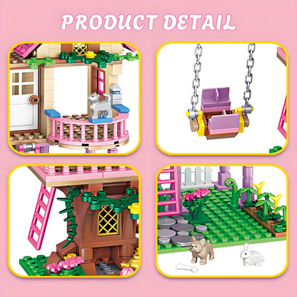 CSNRHG Dream Tree House Friends Building Set Friends Construction Educational Toy 504 Pieces Gifts for Girls Teens Kids Adults Ages 6+