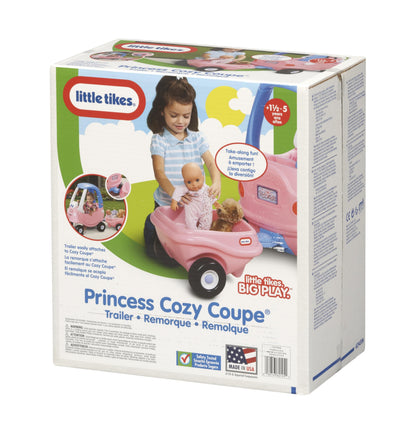 little tikes Princess Cozy Coupe Trailer - Toy Trailer for Children, Encourages Creative Play, Suitable for Ages 3 to 10 Years, Pink