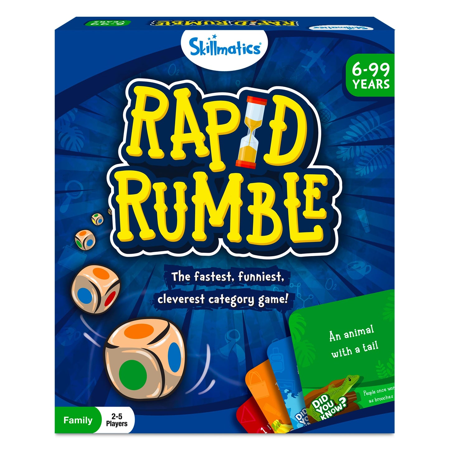 Skillmatics Rapid Rumble - Fast-Paced Board Game, Educational Toy, Quick-Thinking Card Game for Kids, Teens & Adults, Fun for Christmas, Family Game Night, Gifts for Ages 6, 7, 8, 9 & Up