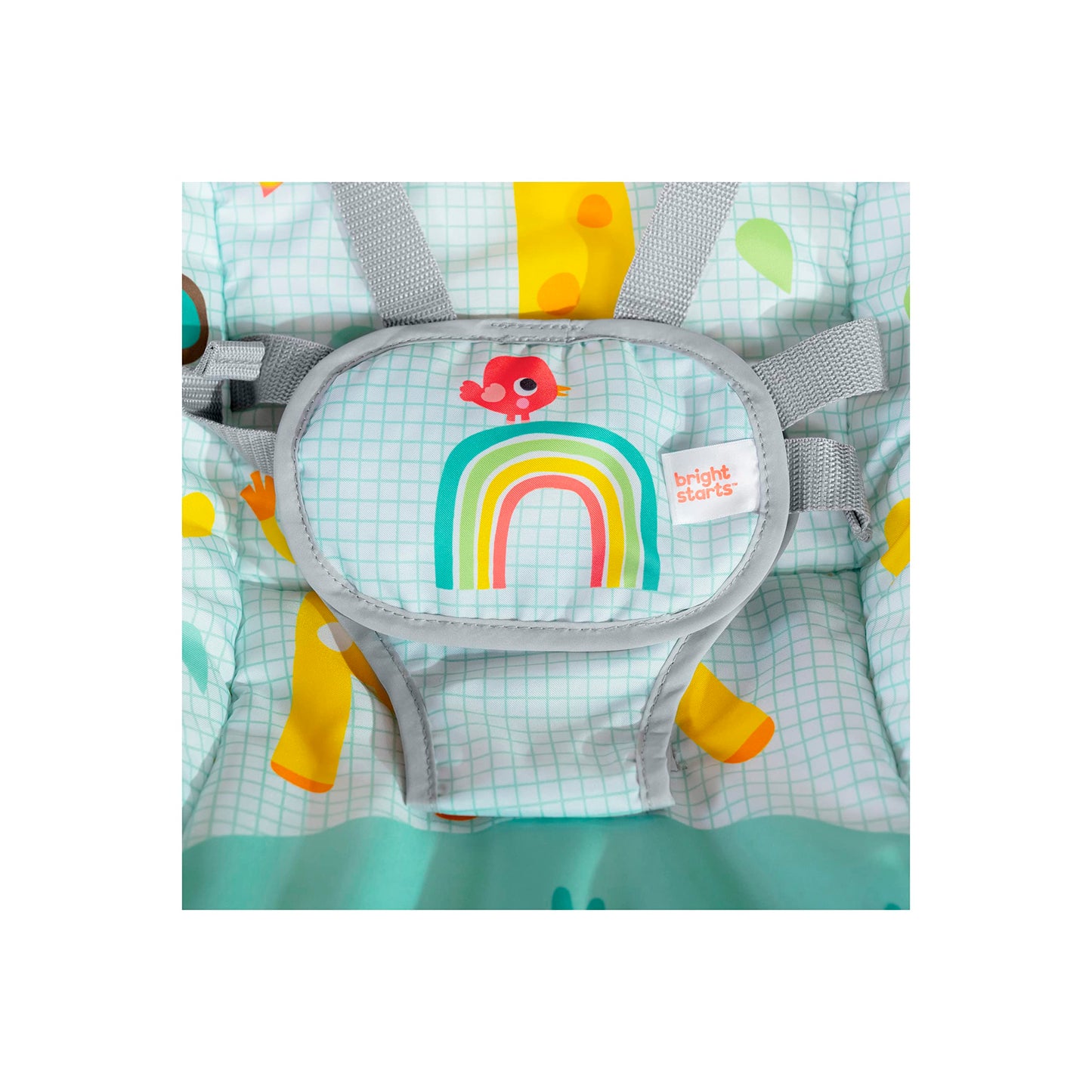 Bright Starts Wild Vibes infant to toddler rocker with vibrations, unisex design, suitable for newborns and toddlers.