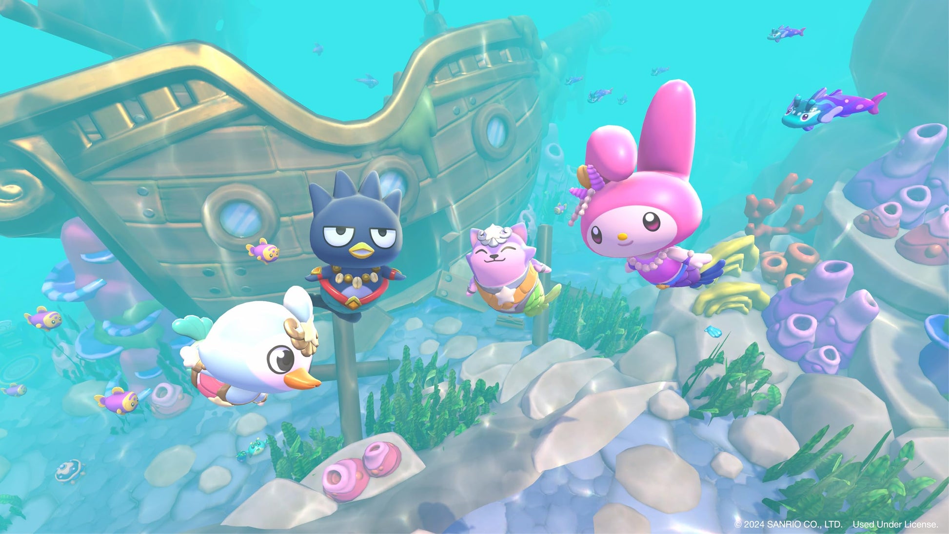 Switch game case for Hello Kitty Island Adventure by Sunblink, featuring colorful Hello Kitty artwork and game title on the cover.