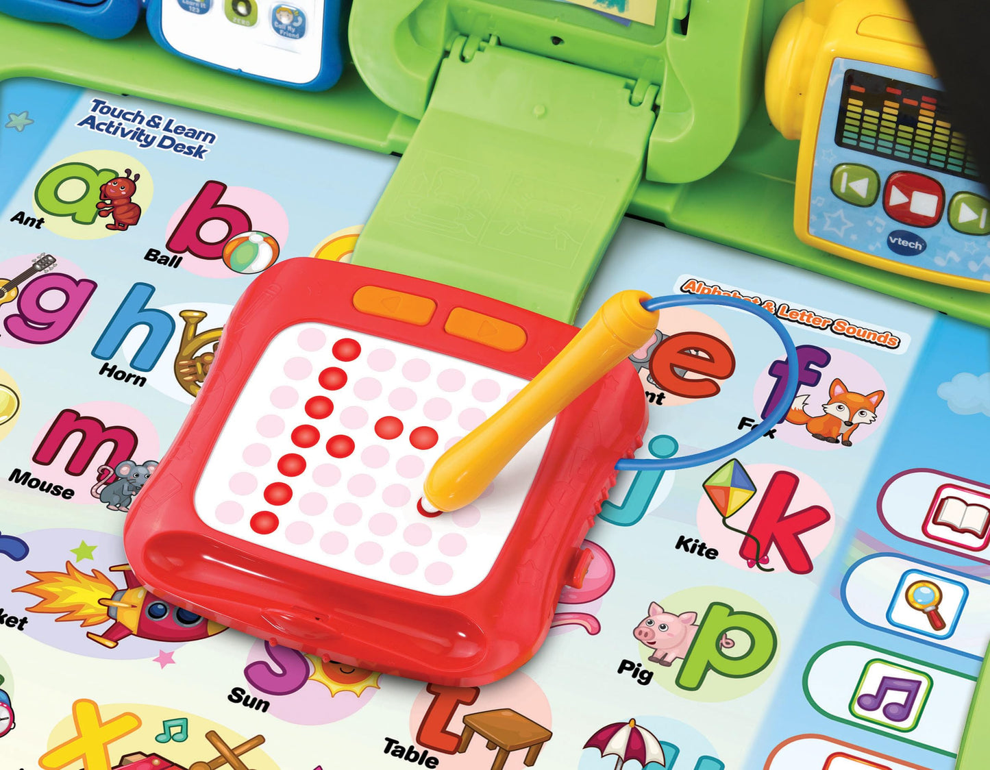 VTech Touch and Learn Activity Table - Musical Kids Desk with Letters, Phonics, Numbers, Music, Shapes, Animals and More - ages 3, 4 & 5 Year Olds, English Version