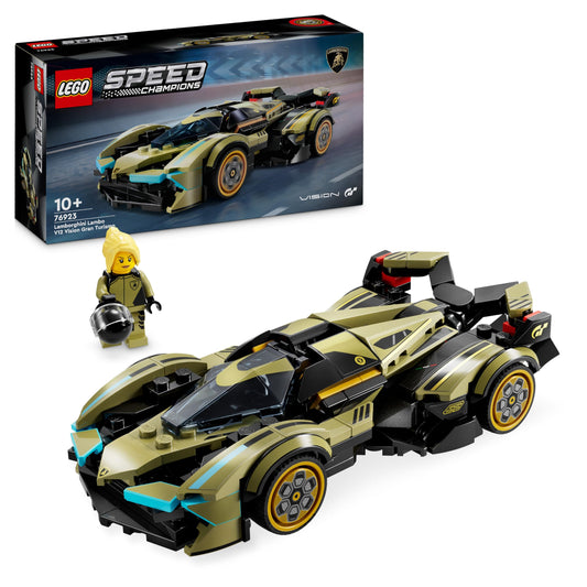 LEGO Speed Champions Lamborghini V12 Vision GT model set, showcasing a detailed buildable supercar for kids.