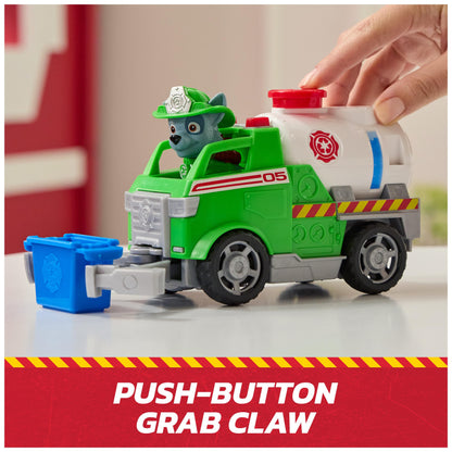 Paw Patrol Fire Rescue: Rocky Rescue Fire Tanker with Action Figure, Grab Claw and Toy Truck, Kids Toys for Boys and Girls Ages 3 and Up