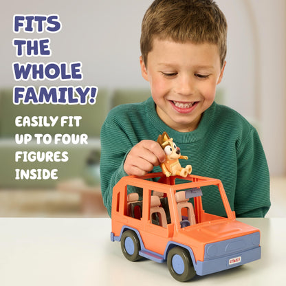 Bluey Heeler Family Road Trip 4WD Vehicle, Includes Articulated Chilli Figure, With Open Roof To Easily Fit 4 Figures Inside, Ideal for all 2.5 Inch Figures (Sold Separately)