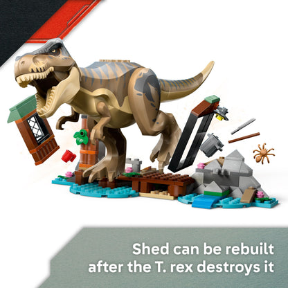 LEGO Jurassic World T. rex River Escape - Interactive Dinosaur Toy - incl. a Dino Figure, Boat Toy, ATV & 2 Minifigures - Gift for 5+ Year Old Boys & Girls - 76975