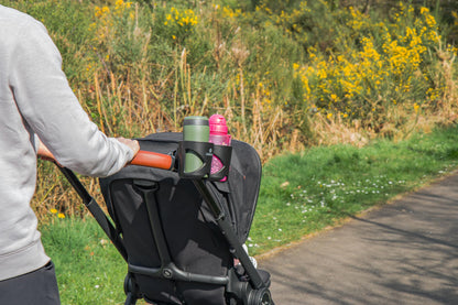 LittleLife Double Buggy And Pushchair Universal Cup Holder Adjustable Bottle Organiser for Stroller, Drink and Coffee Cup Holder, Double