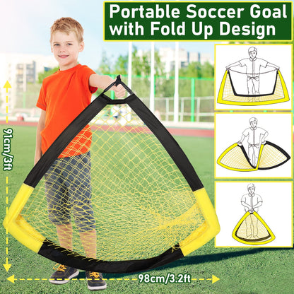 Happy Jump Portable Pop Up Football Goals | Weatherproof Football Nets – 5x3.6FT Single Pack for Garden & Outdoor Training