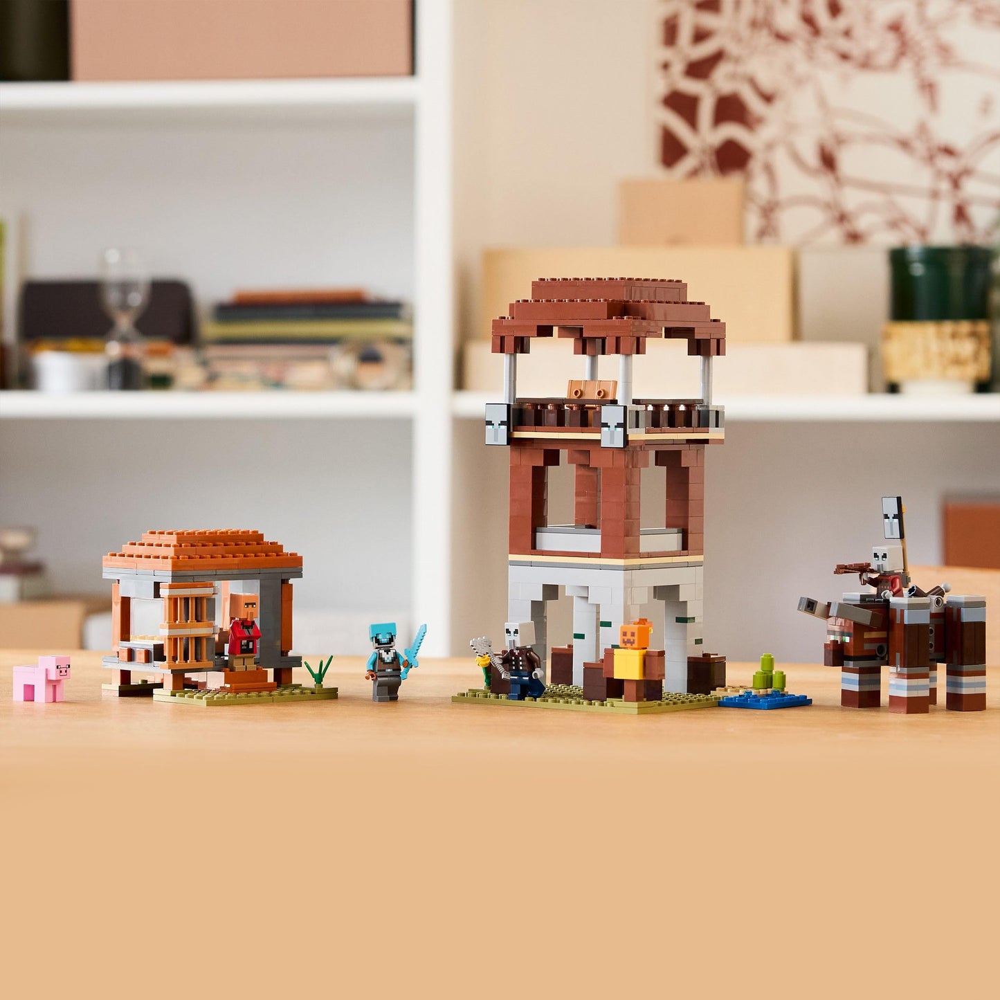 LEGO Minecraft The Pillager Outpost and Ravager Toy - incl. a Posable Figure with a Snapping Jaw Function, and a Village Fortress - Gaming Gift for 9+ Year Old Boys & Girls - 21278