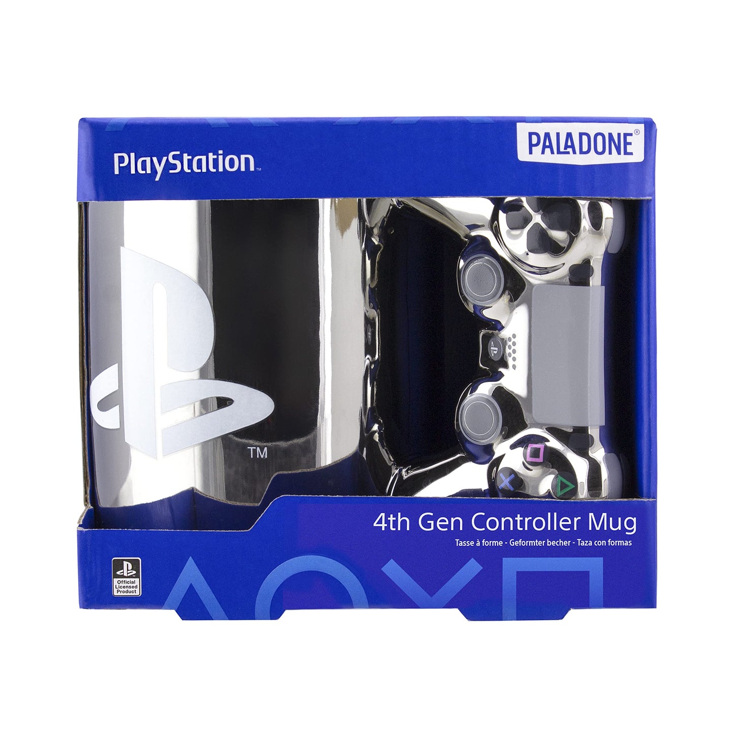 PlayStation Paladone DS4 Silver Controller Mug, Ceramic Coffee Mug for Gamers, 550 ml, Multicolored, PP9388PS