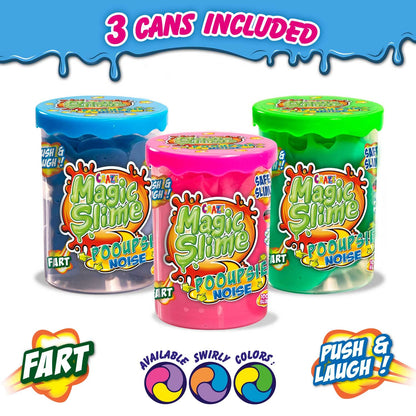 Colorful CRAZE Magic Slime Pooupsie Noise 3-pack with squishy, non-toxic slime toys for kids, ages 3+, perfect for sensory play.