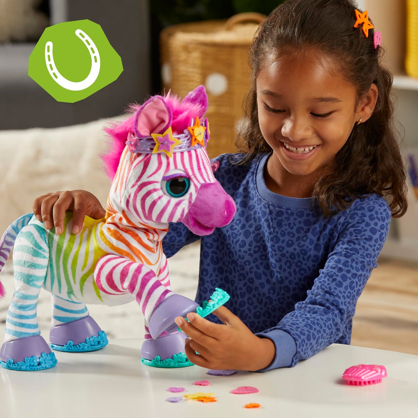 FurReal Zenya My Rainbow Zebra Toy, Interactive Pets Toys for 4 Year Old Girls & Boys & Up