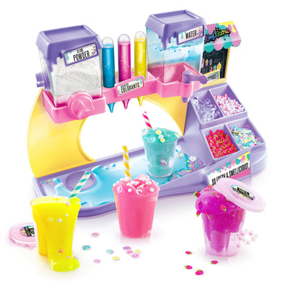 Canal Toys So Slime DIY Slimelicious slime station with colorful containers, shakers, and ingredients for making scented slimes.